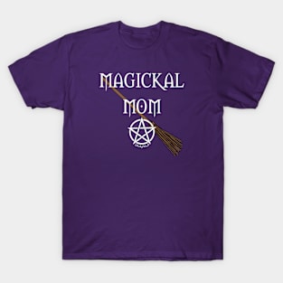 Magickal Mom Pentacle Broomstick Cheeky Witch® T-Shirt